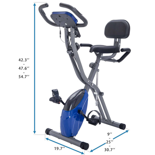 Folding Exercise Bike Fitness Upright Recumbent X-Bike Adjustable Resistance